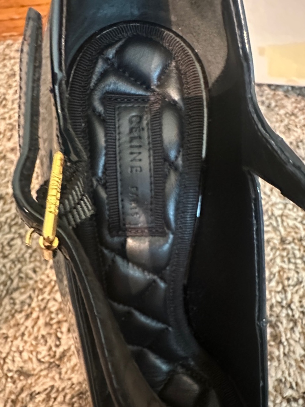 Celine Navy Patent Mary Jane Heels with box and dust bags  Size 37 - Picture 14 of 15